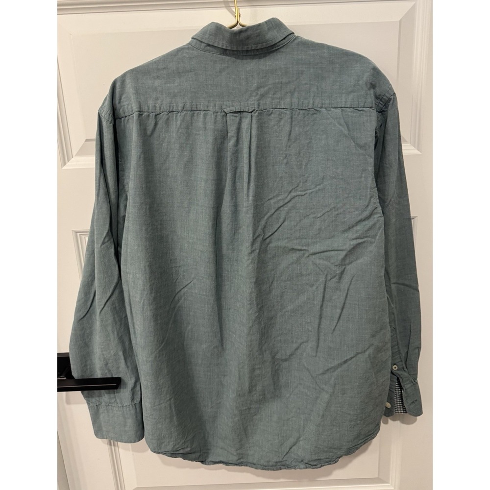 IZOD LACOSTE Men's Long Sleeve Shirt Button Down Large L Heathered Green Preppy - Picture 3 of 5